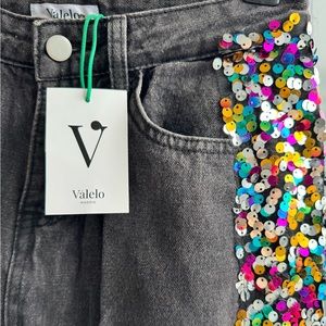 Black jeans with multicolor details